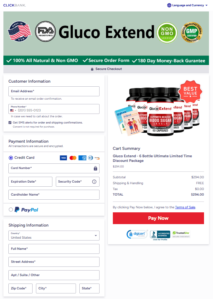 Gluco Extend Checkout